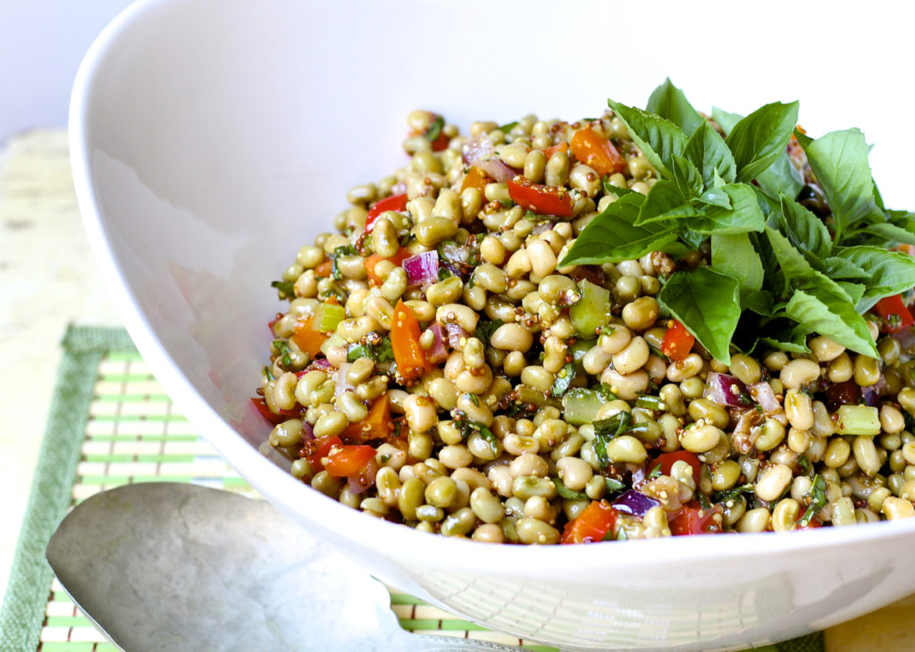field pea salad with spicy mustard vinaigrette