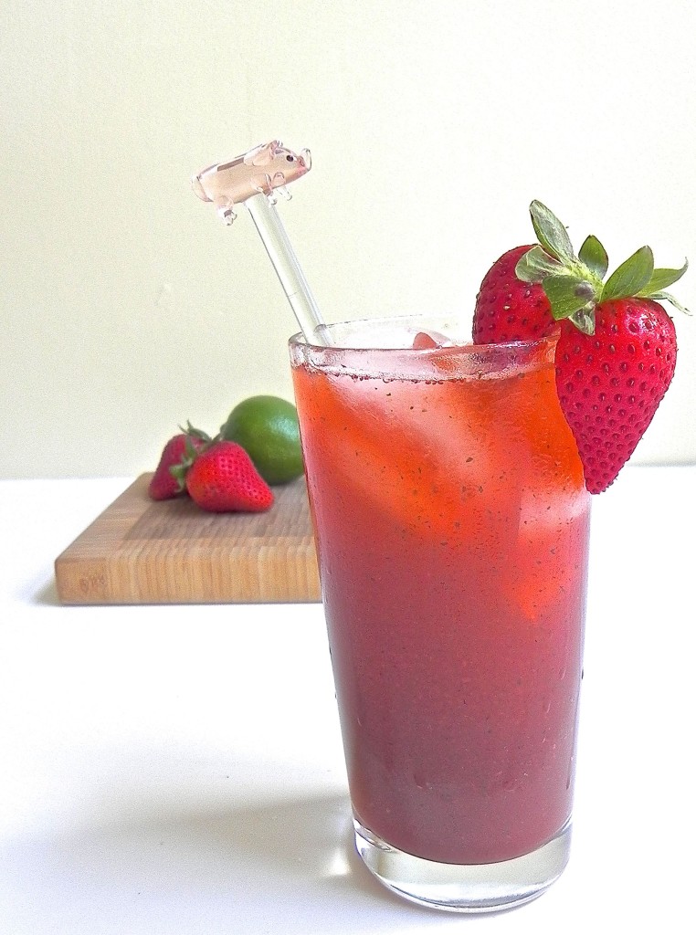 strawberry cilantro cocktail