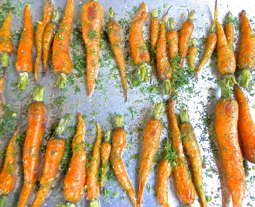 roasted baby carrots with dill and chipotle