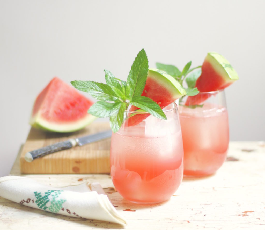 moonshine melon mint cocktail