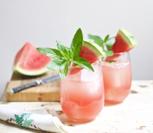 moonshine melon mint cocktail