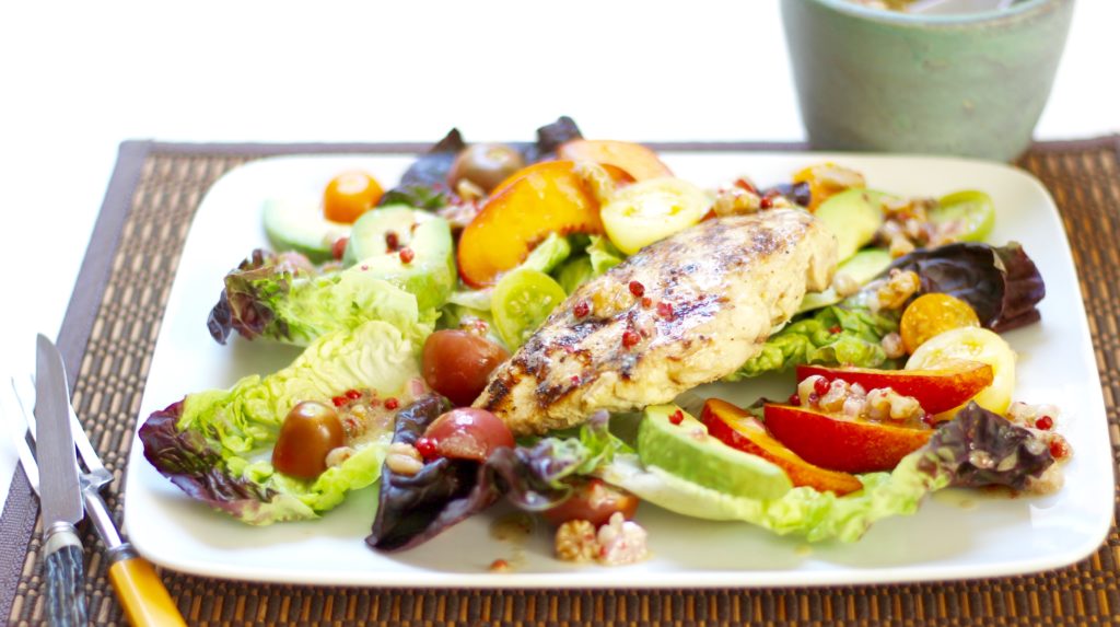 grilled chicken and nectarine salad