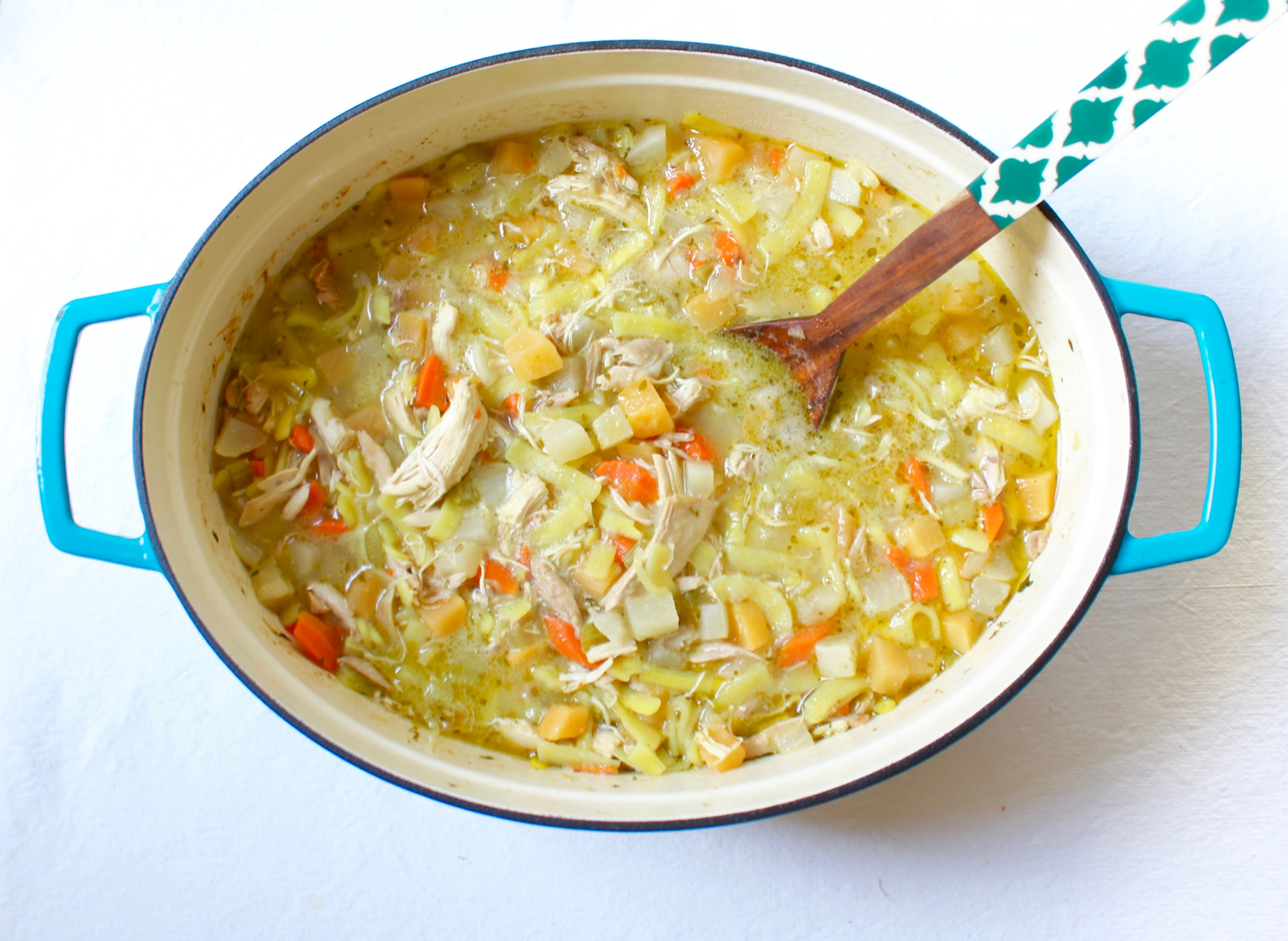 chicken noodle root vegetable soup