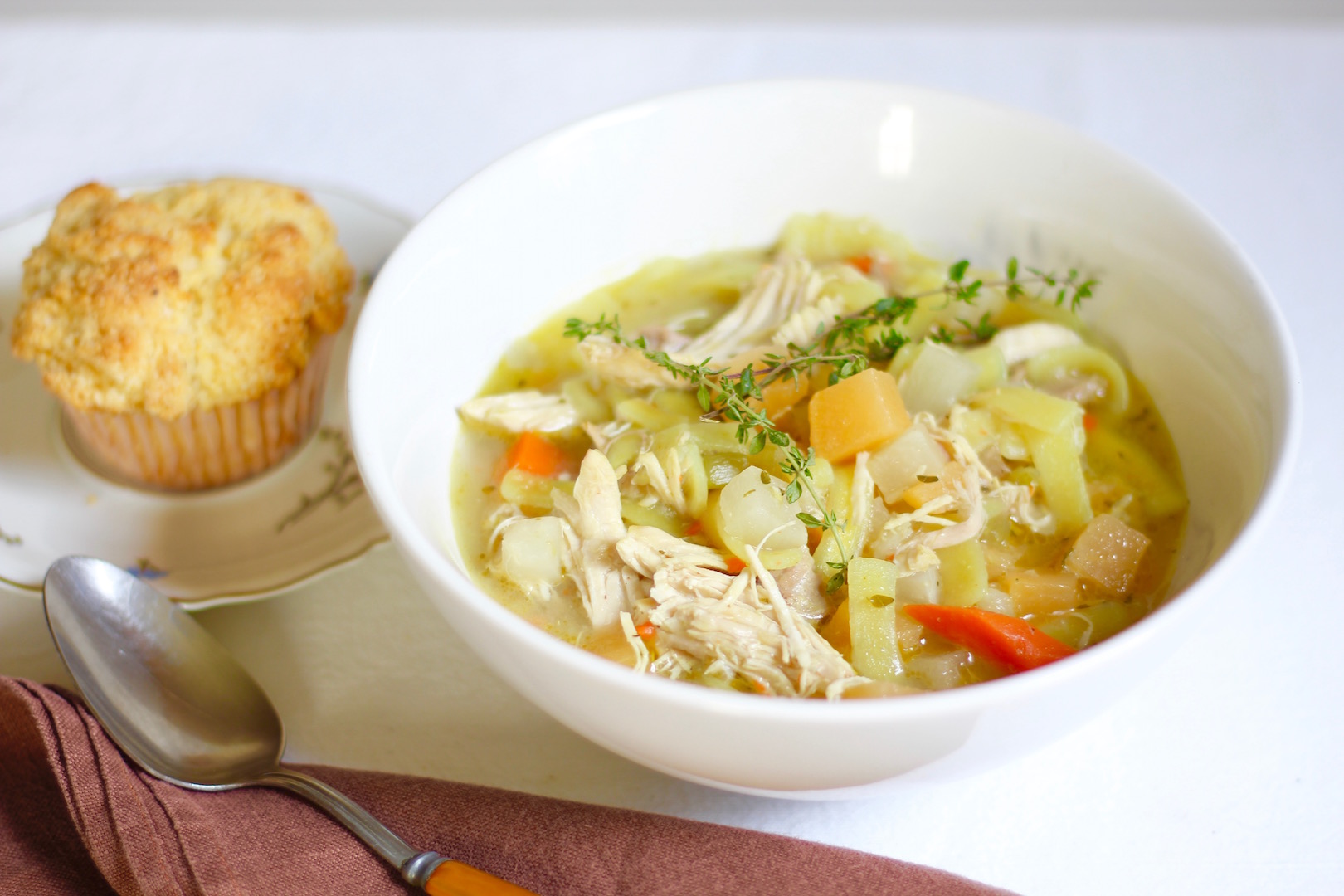 chicken noodle root vegetable soup 