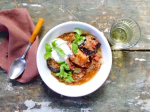 chicken lentil eggplant stew