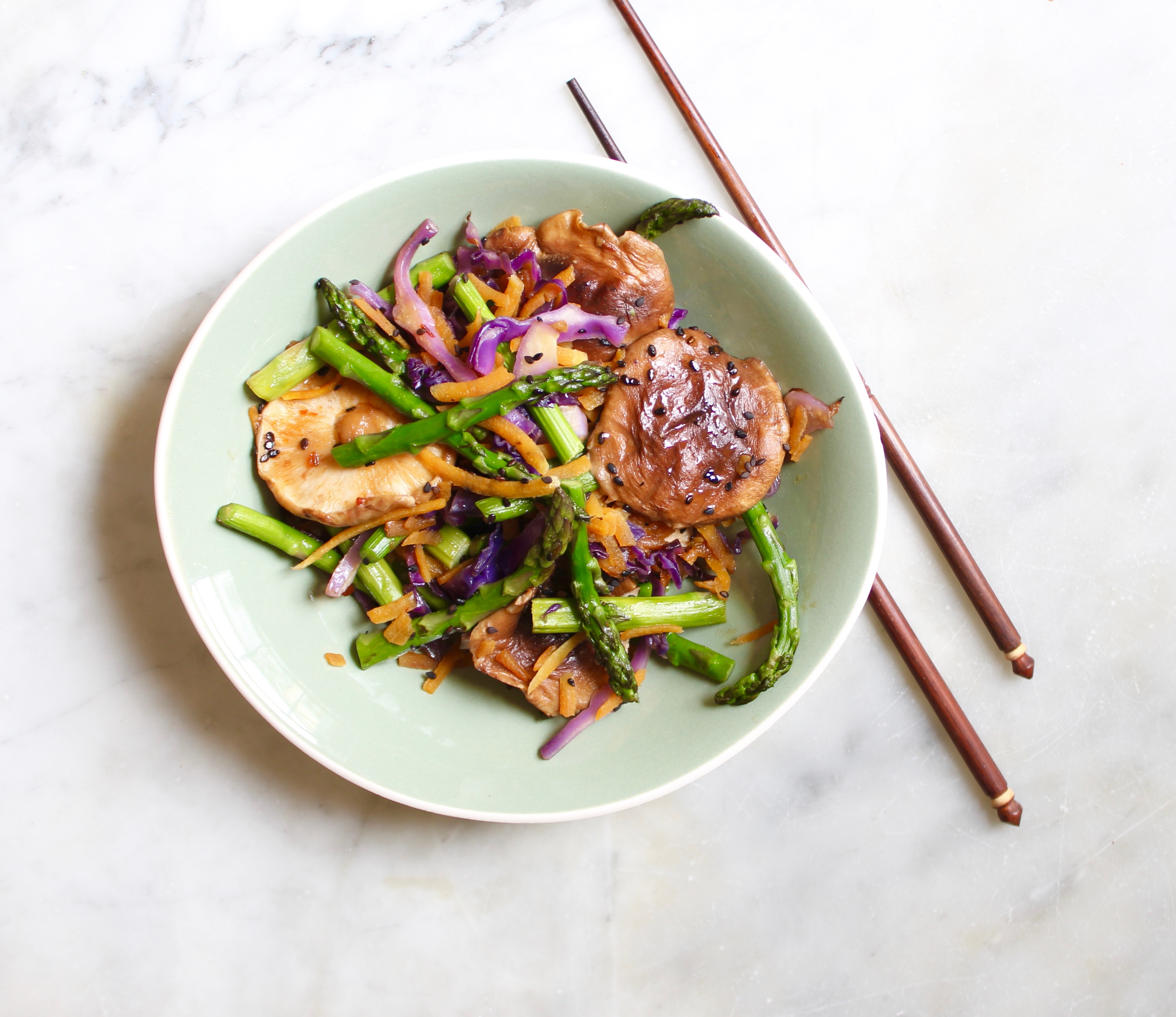 asparagus shiitake stir fry The Good Eats Company