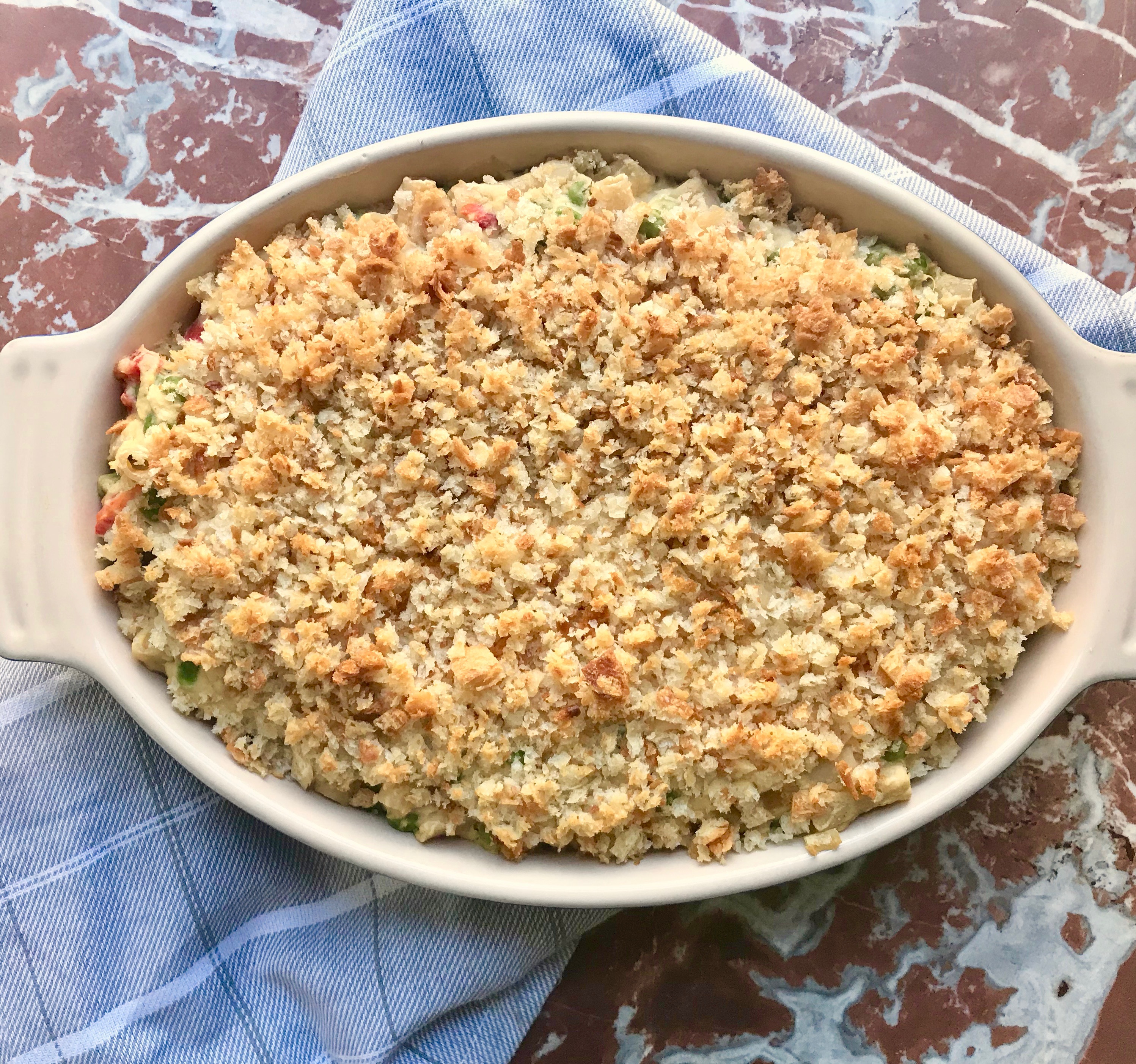 bean and artichoke pasta bake