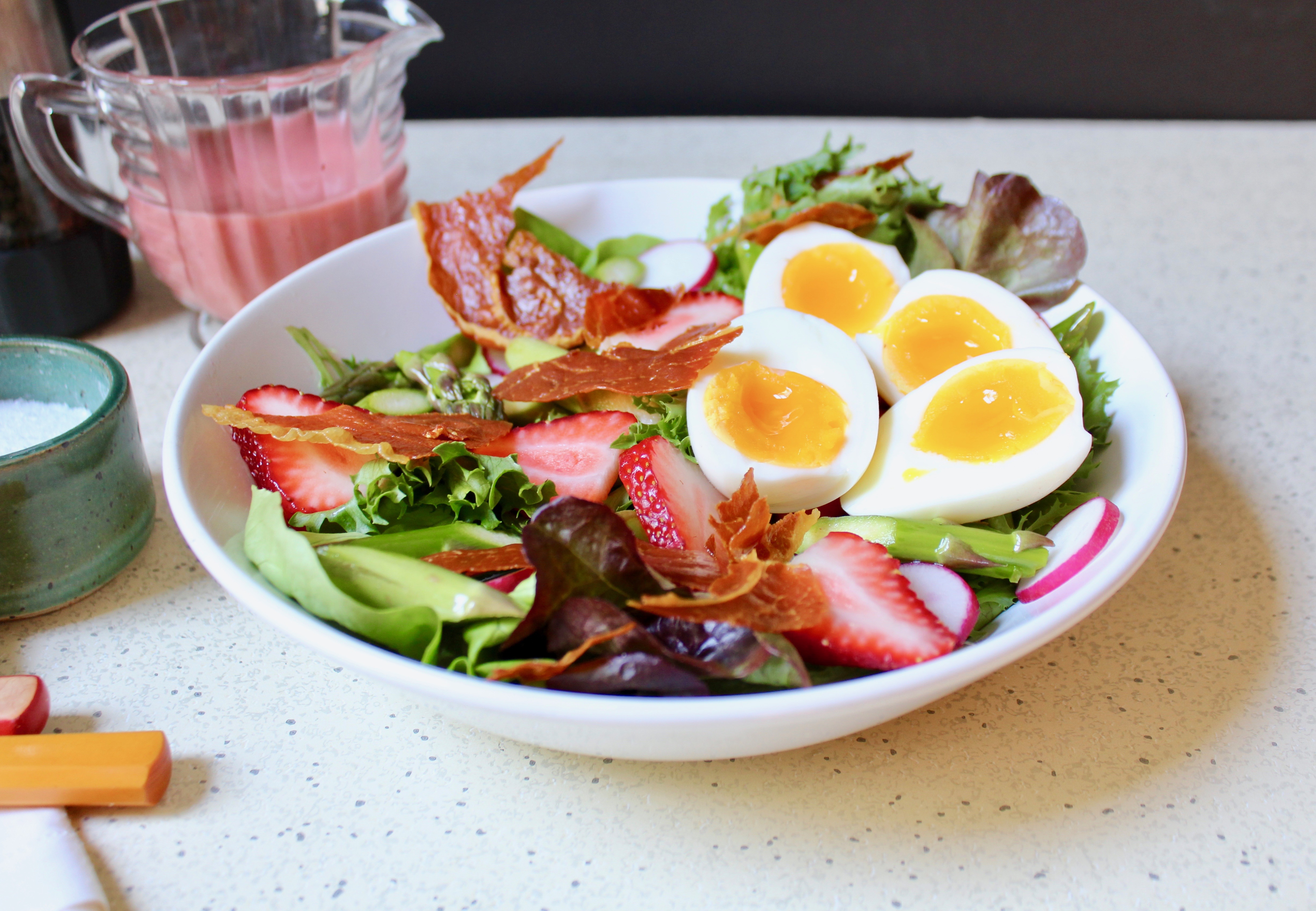 Spring Breakfast Salad with Strawberry Vinaigrette