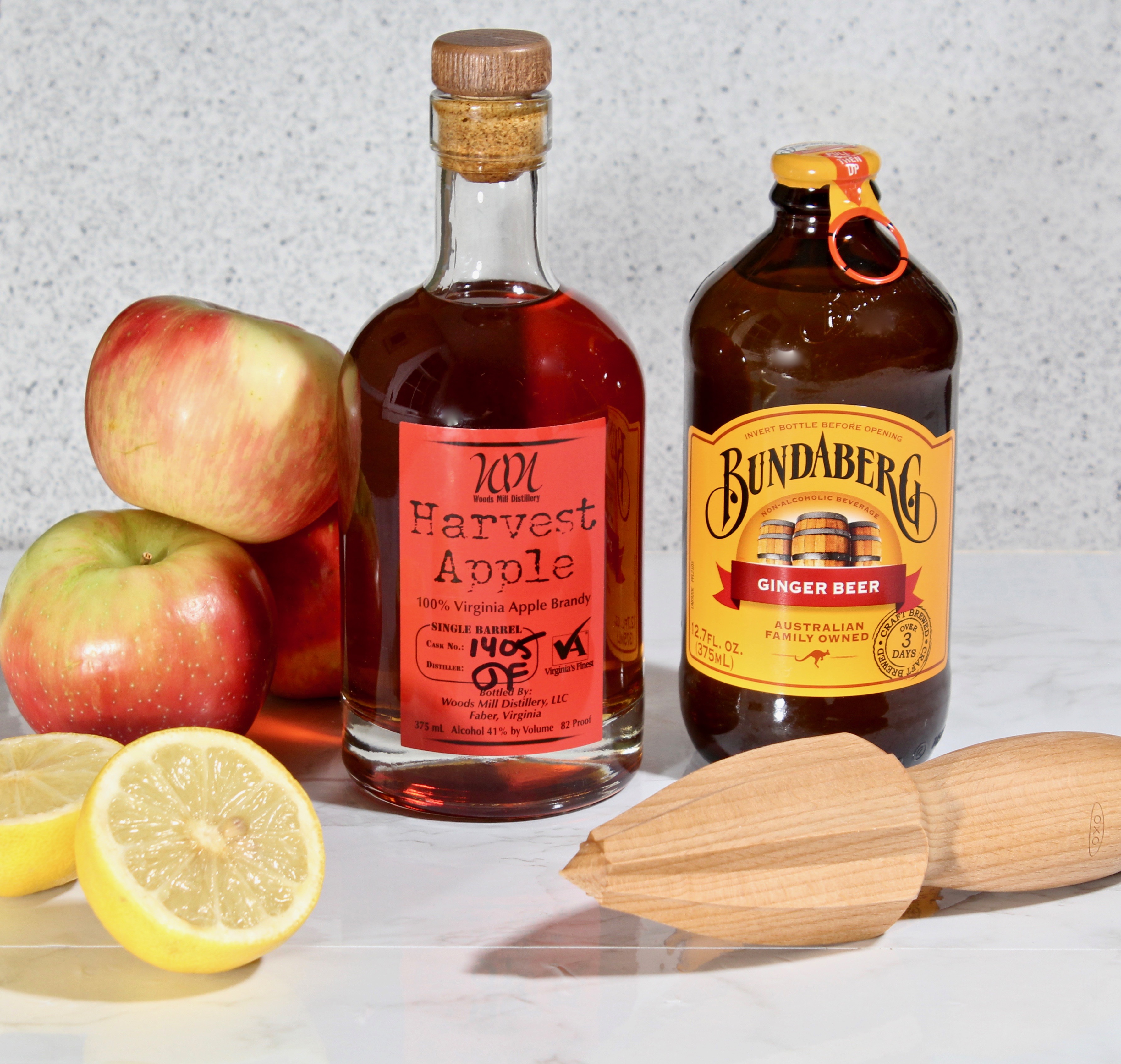 ingredients for apple ginger cocktail