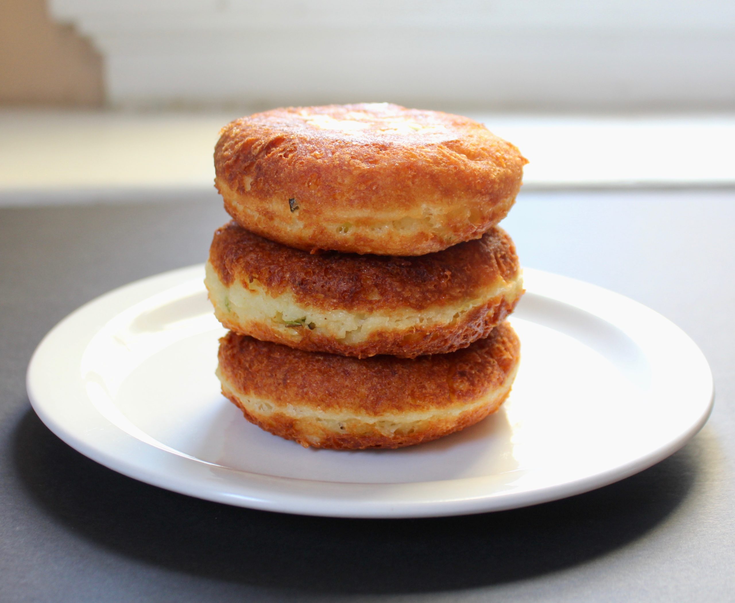stack of manchego potato cakes