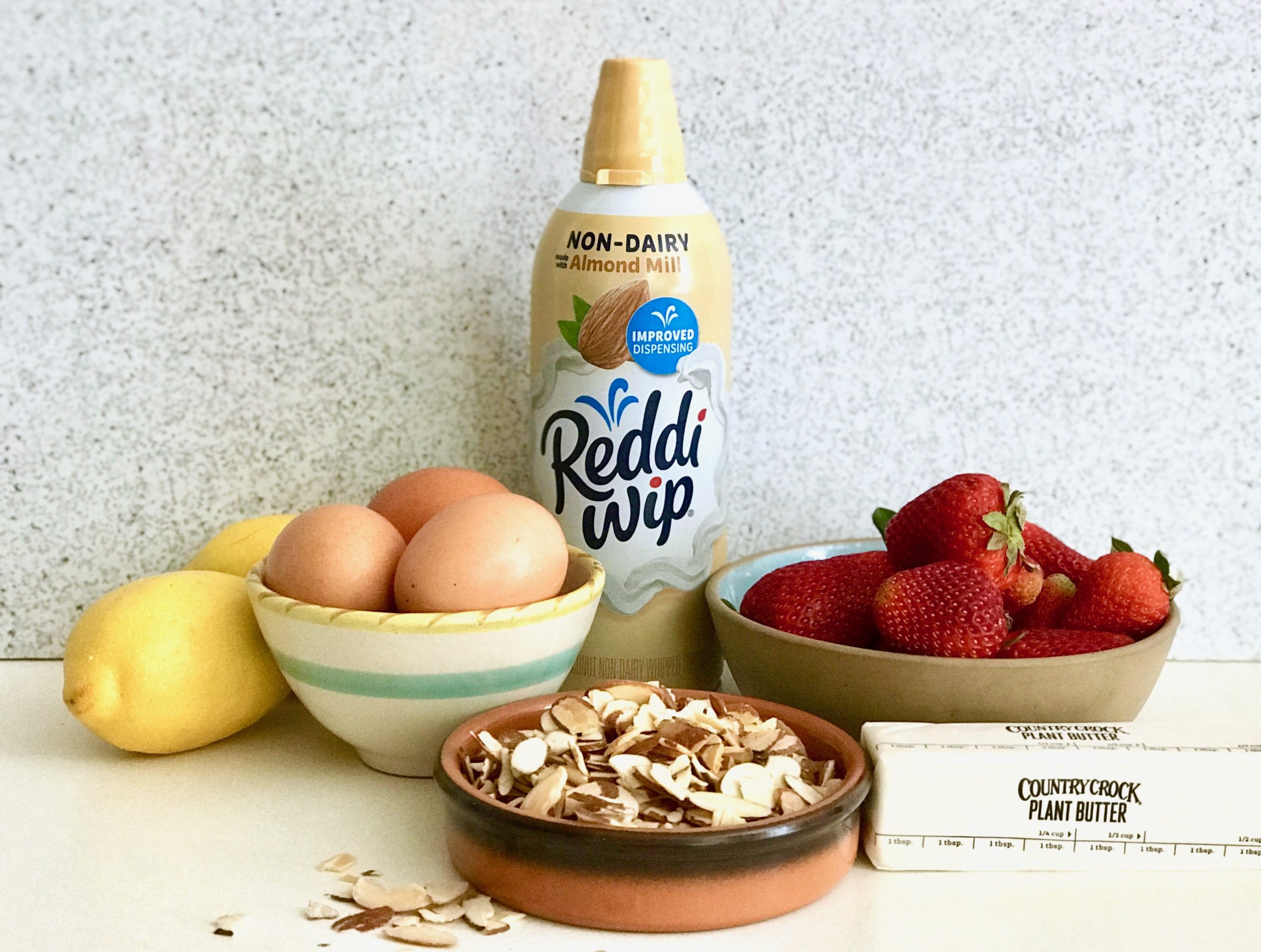 ingredients for almond meringue berry tarts