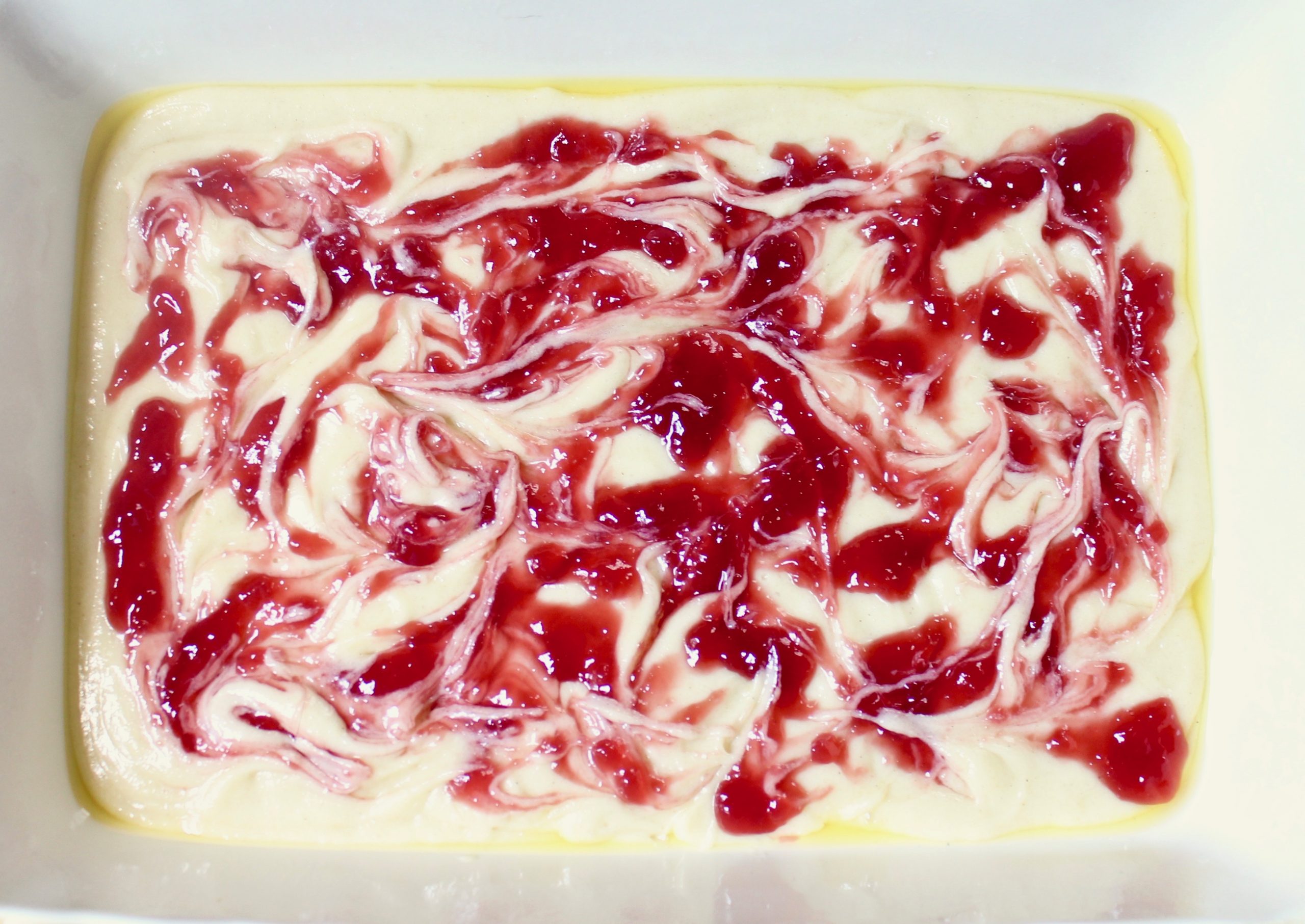 fruit spread on batter