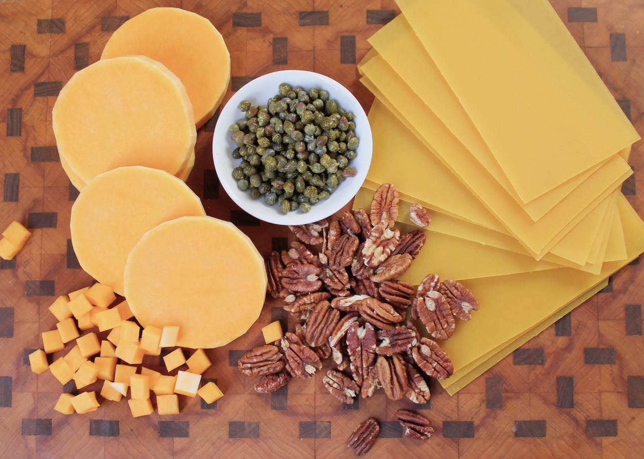 ingredients for butternut pecan cannelloni