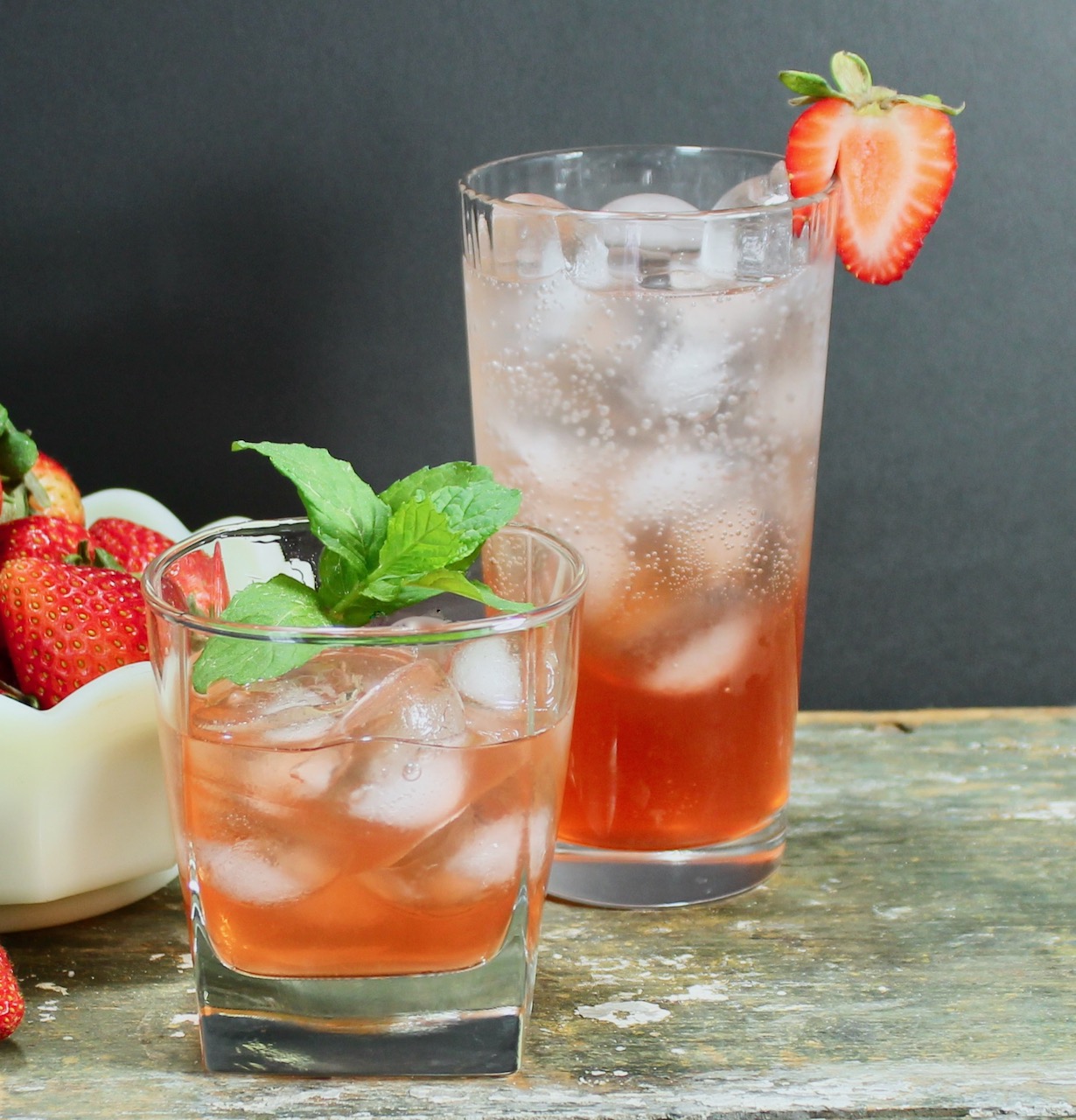 strawberry shrub gin cocktail