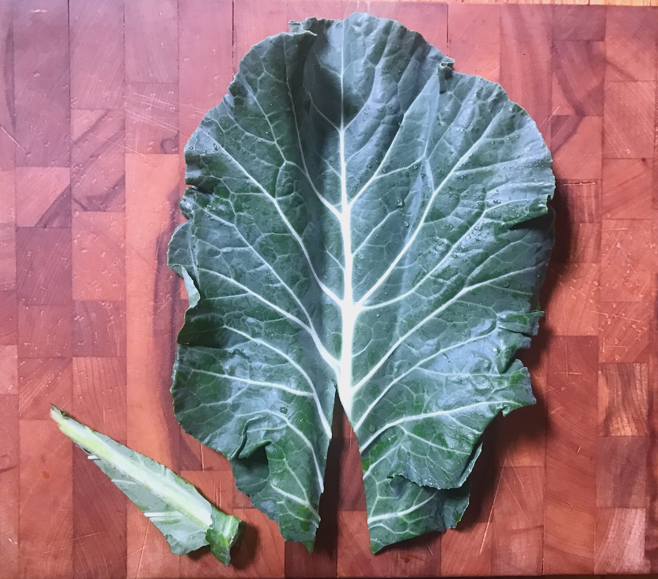 how to cut collard leaf