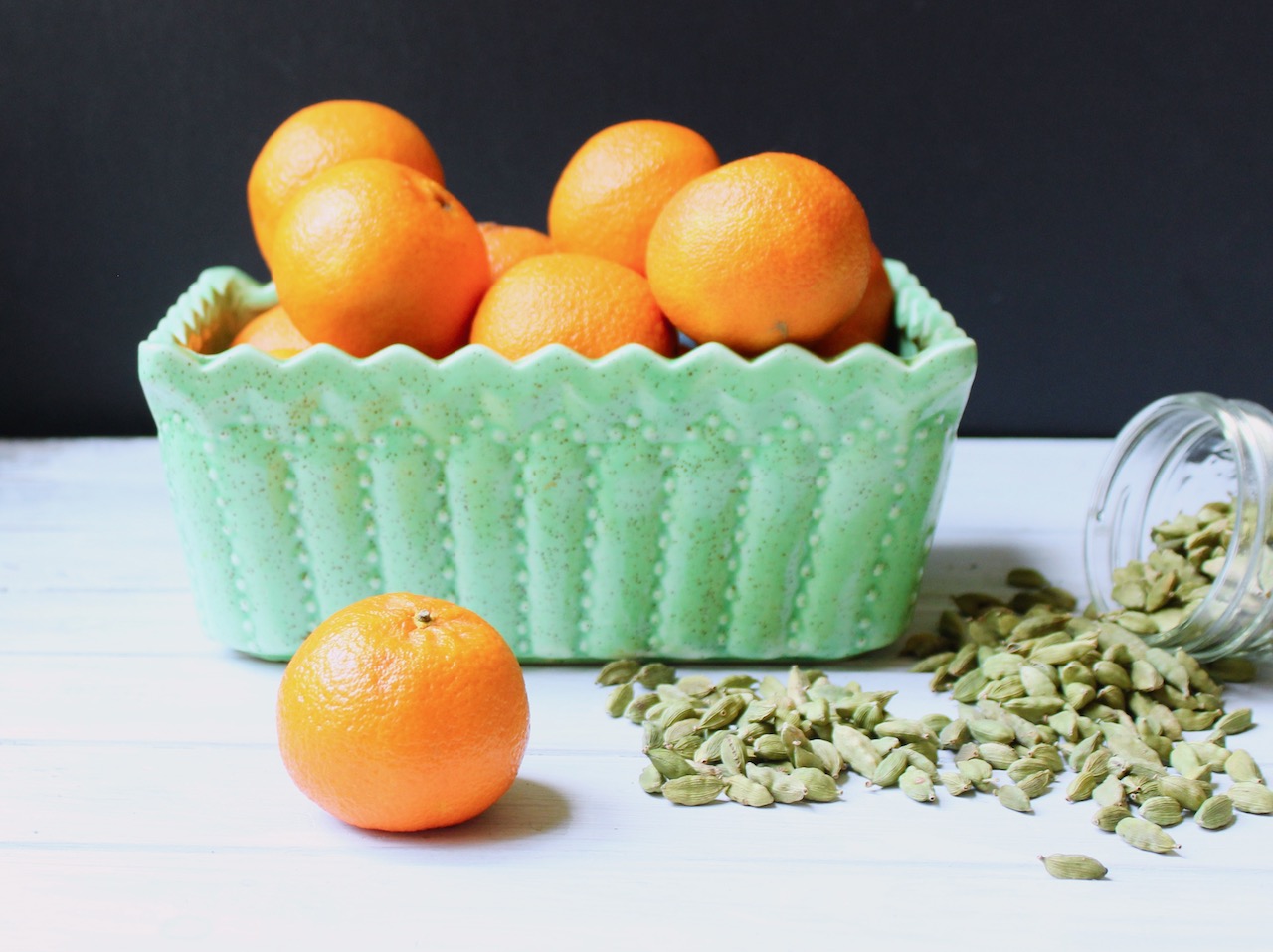 ingredients for clementine cardamom cocktail