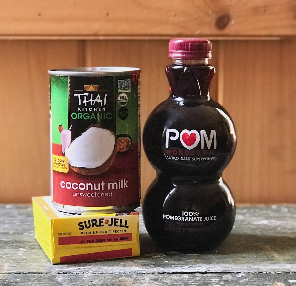 ingredients for pomegranate coconut sherbet