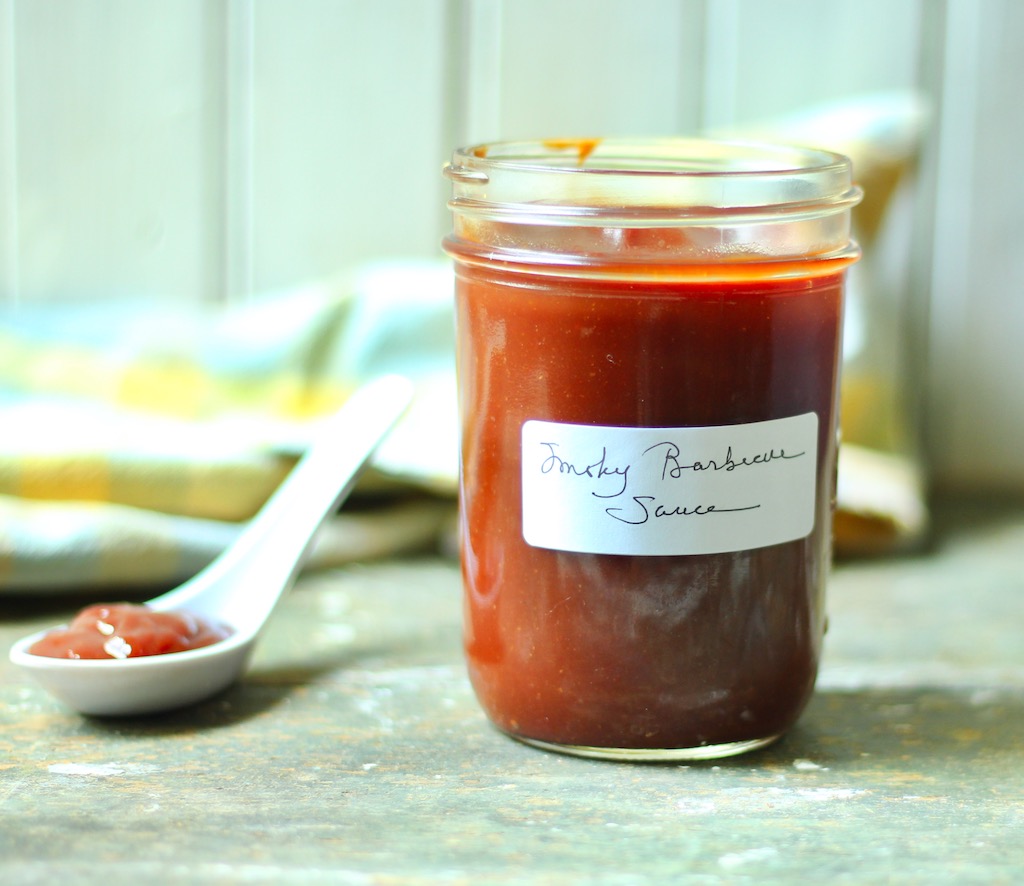 jar of homemade smoky barbecue sauce 