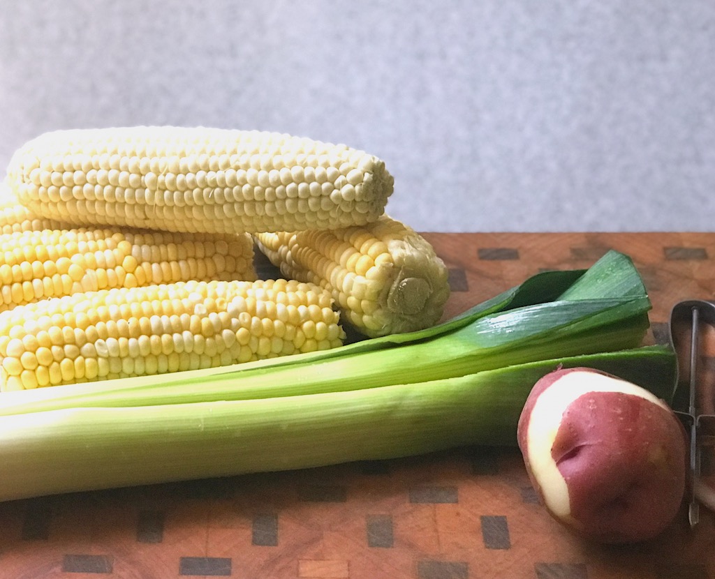 ingredients for fresh corn vichyssoise