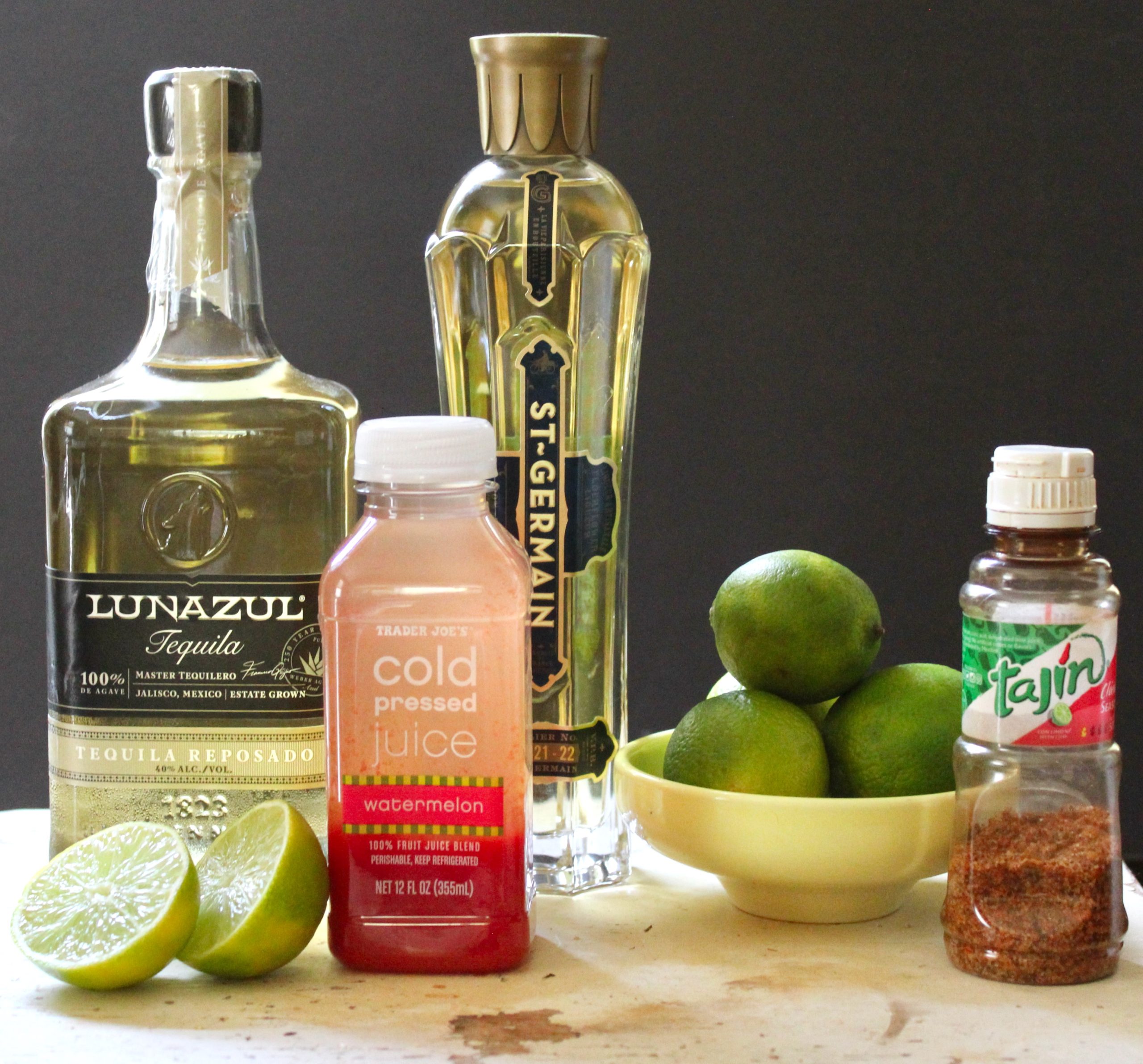ingredients for watermelon tequila cocktail