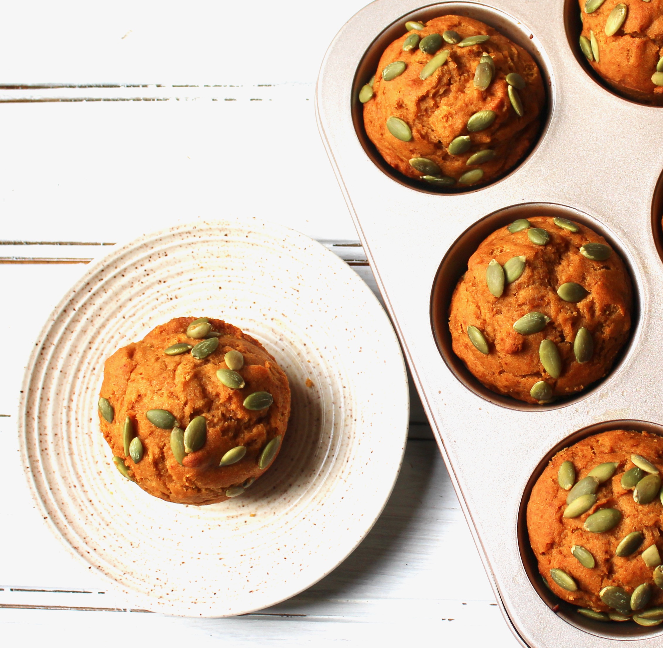pan of pumpkin chile muffins 