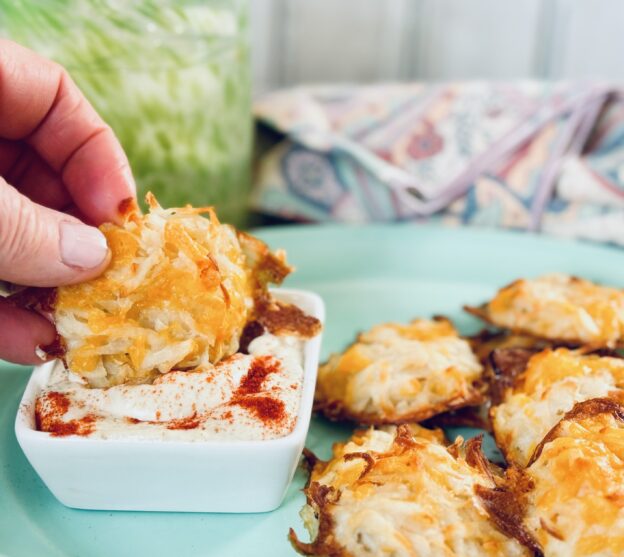 dipping with cheddar potato bites