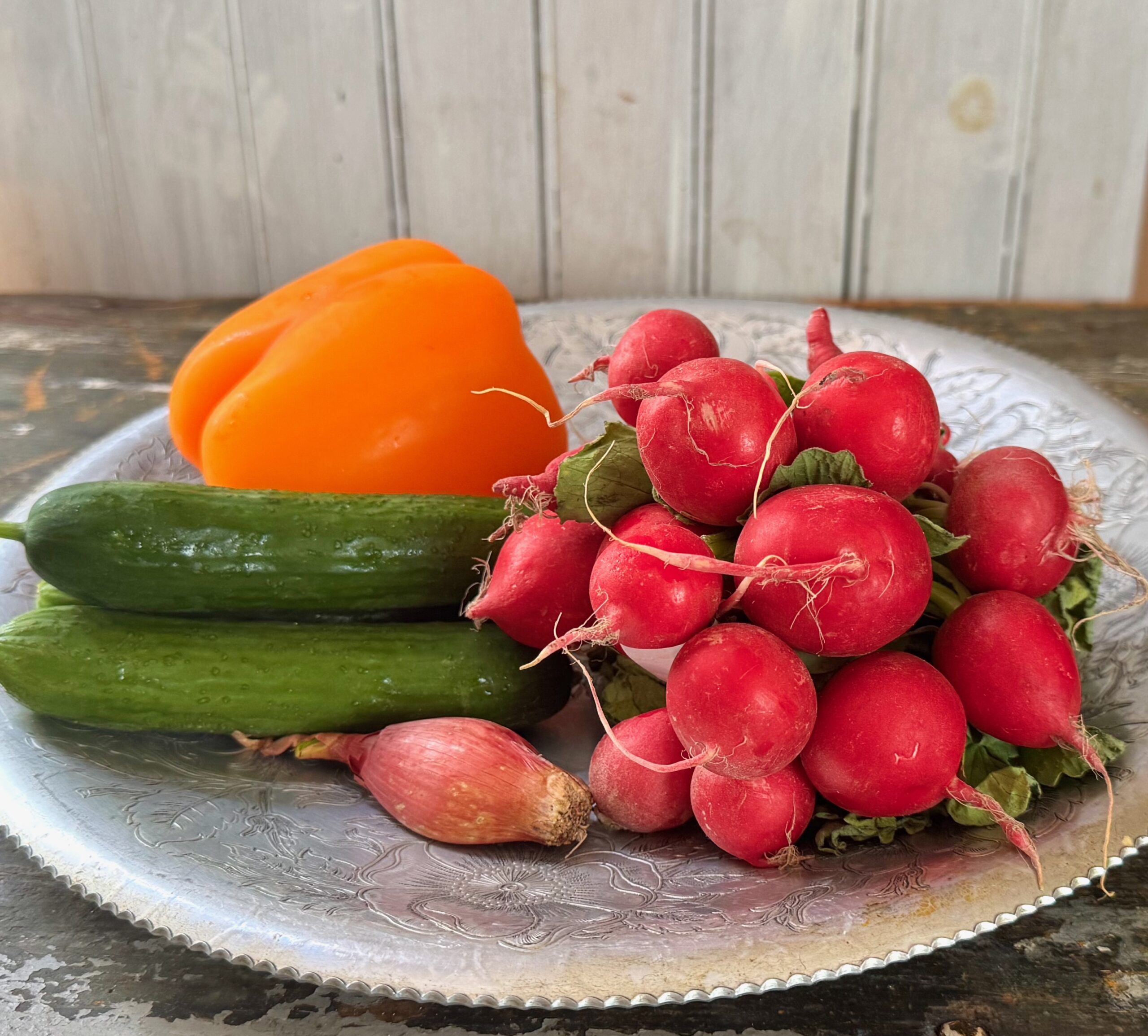 ingredients for shrimp and chickpea salad