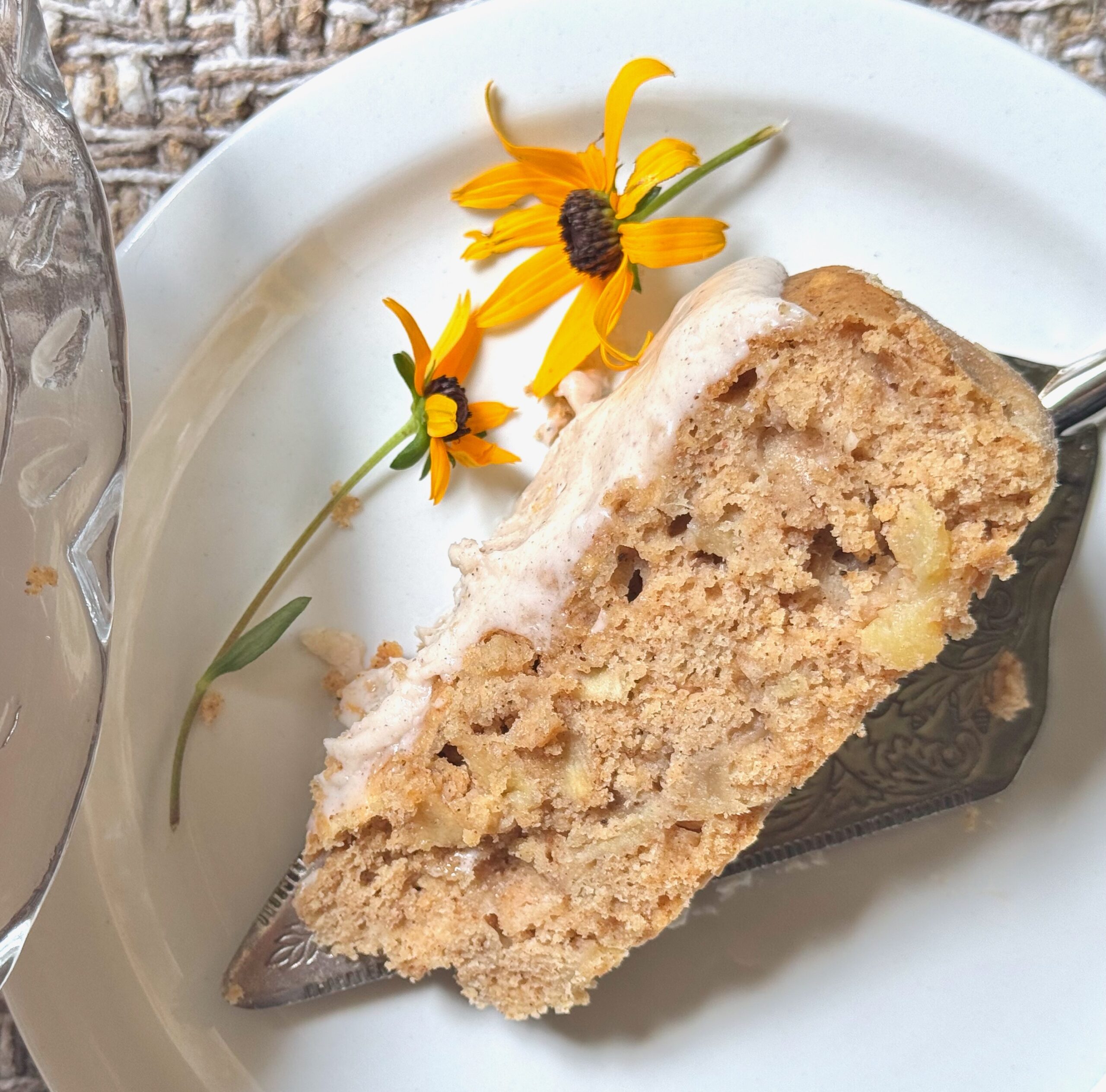 slice of chai spice apple cake